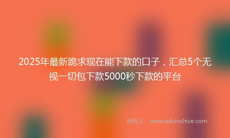 2025年最新跪求现在能下款的口子，汇总5个无视一切包下款5000秒下款的平台