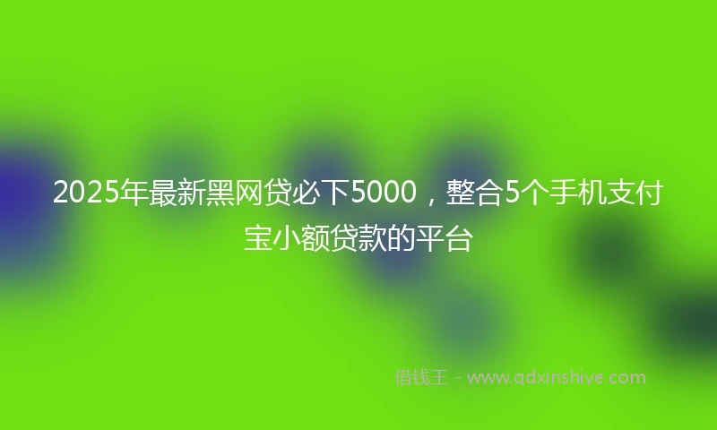 2025年最新黑网贷必下5000，整合5个手机支付宝小额贷款的平台