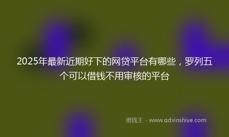 2025年最新近期好下的网贷平台有哪些，罗列五个可以借钱不用审核的平台