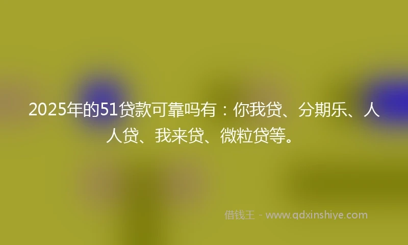 2025年的51贷款可靠吗有：你我贷、分期乐、人人贷、我来贷、微粒贷等。