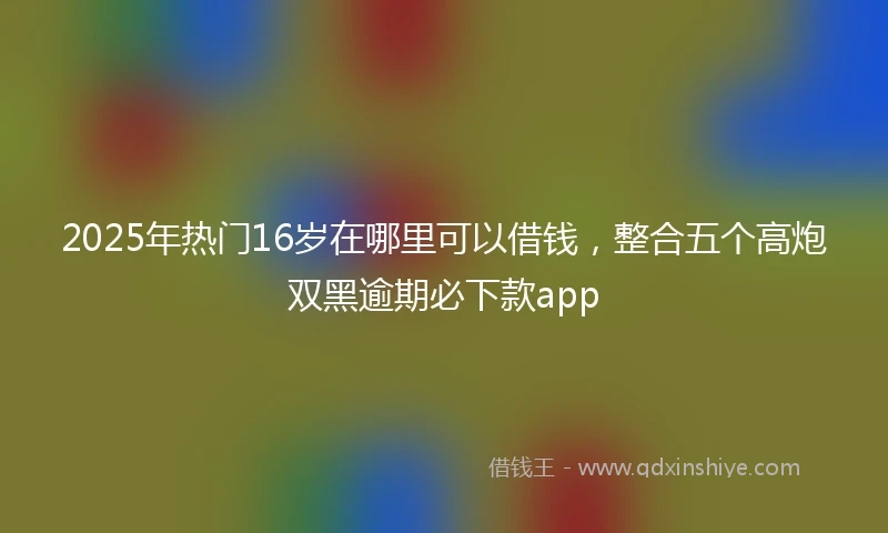 2025年热门16岁在哪里可以借钱，整合五个高炮双黑逾期必下款app