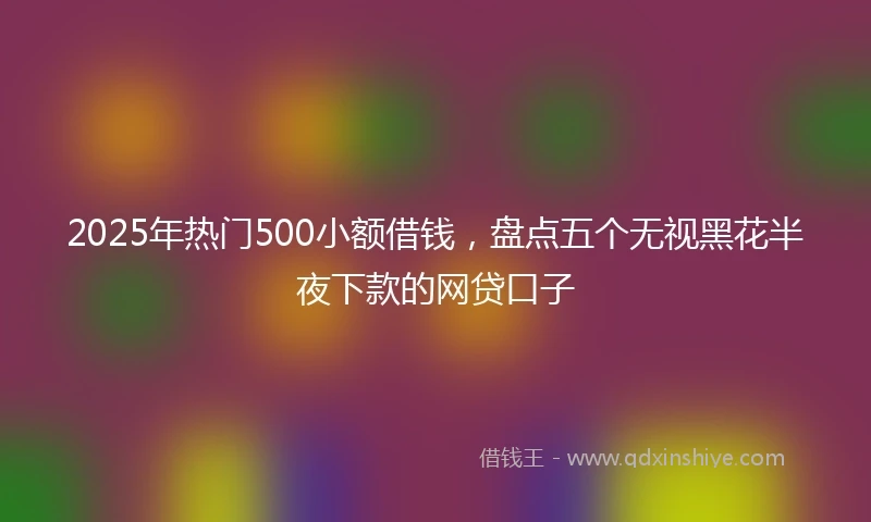 2025年热门500小额借钱，盘点五个无视黑花半夜下款的网贷口子