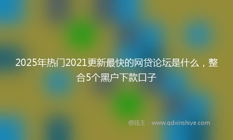 2025年热门2021更新最快的网贷论坛是什么，整合5个黑户下款口子