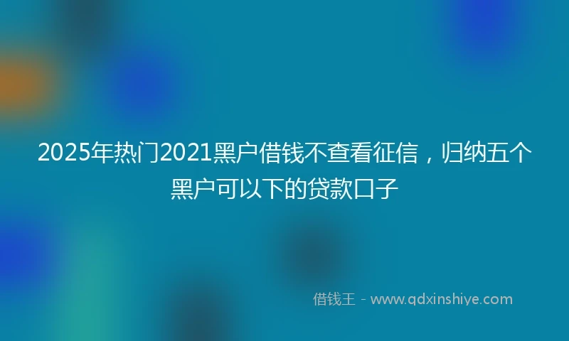 2025年热门2021黑户借钱不查看征信，归纳五个黑户可以下的贷款口子