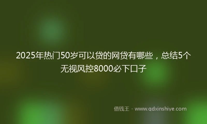 2025年热门50岁可以贷的网贷有哪些，总结5个无视风控8000必下口子