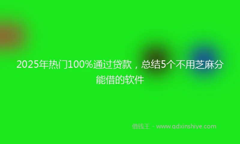 2025年热门100%通过贷款，总结5个不用芝麻分能借的软件