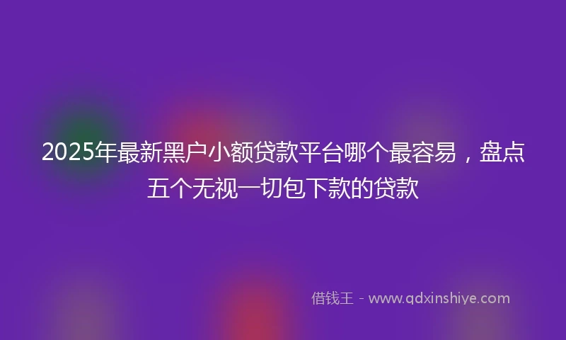 2025年最新黑户小额贷款平台哪个最容易，盘点五个无视一切包下款的贷款