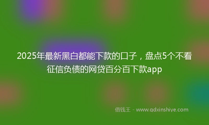2025年最新黑白都能下款的口子，盘点5个不看征信负债的网贷百分百下款app