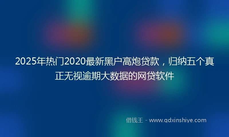 2025年热门2020最新黑户高炮贷款，归纳五个真正无视逾期大数据的网贷软件