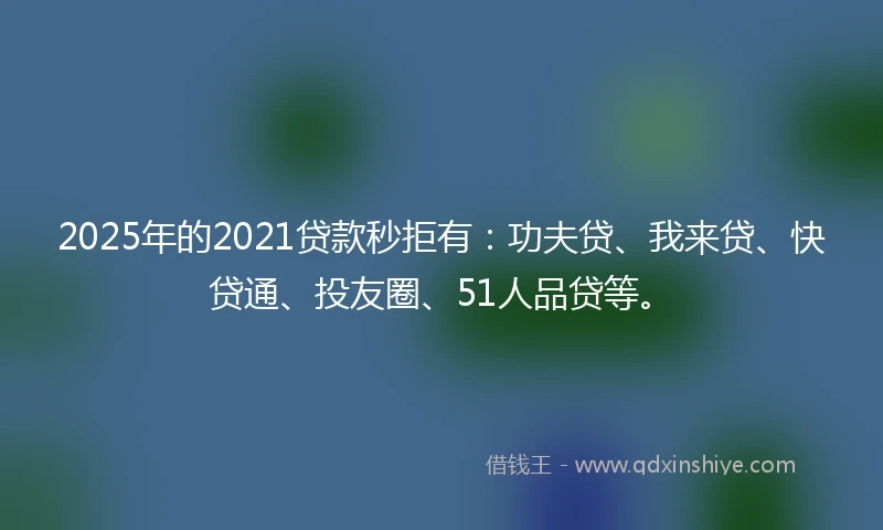 2025年的2021贷款秒拒有：功夫贷、我来贷、快贷通、投友圈、51人品贷等。
