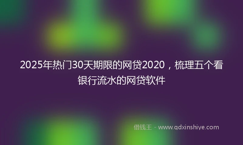 2025年热门30天期限的网贷2020，梳理五个看银行流水的网贷软件