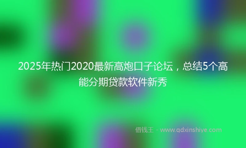 2025年热门2020最新高炮口子论坛，总结5个高能分期贷款软件新秀