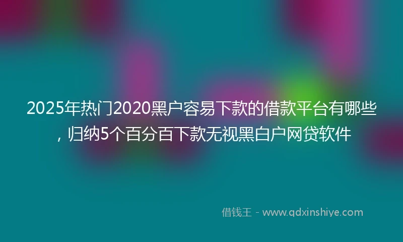 2025年热门2020黑户容易下款的借款平台有哪些，归纳5个百分百下款无视黑白户网贷软件