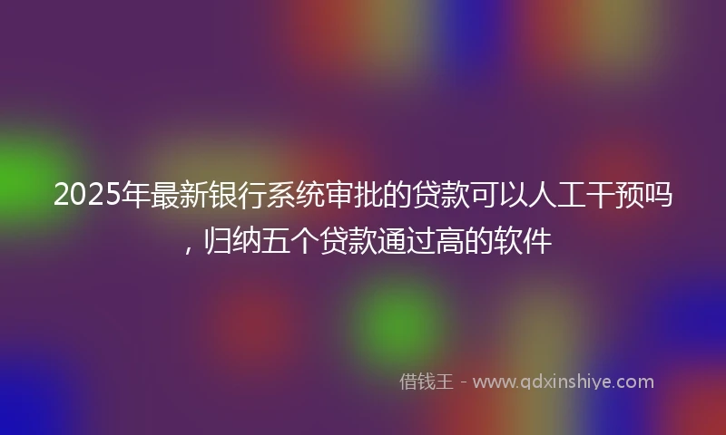 2025年最新银行系统审批的贷款可以人工干预吗，归纳五个贷款通过高的软件