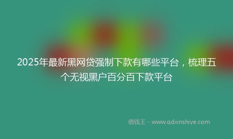 2025年最新黑网贷强制下款有哪些平台，梳理五个无视黑户百分百下款平台