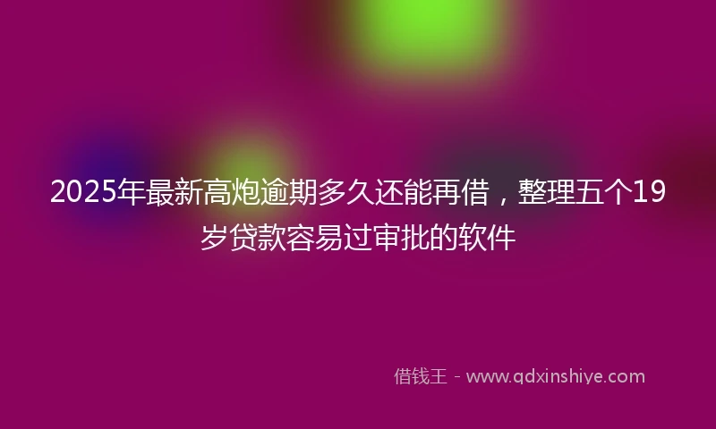 2025年最新高炮逾期多久还能再借，整理五个19岁贷款容易过审批的软件