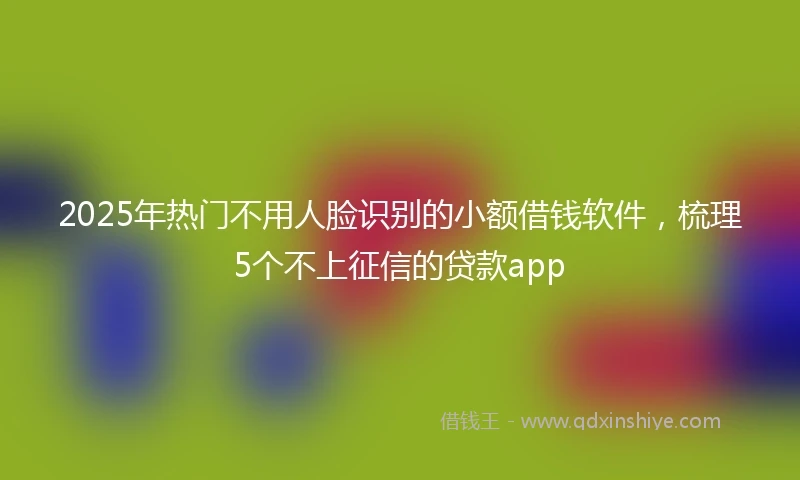 2025年热门不用人脸识别的小额借钱软件，梳理5个不上征信的贷款app