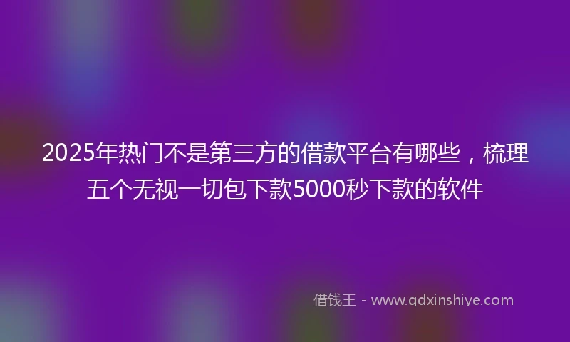2025年热门不是第三方的借款平台有哪些，梳理五个无视一切包下款5000秒下款的软件