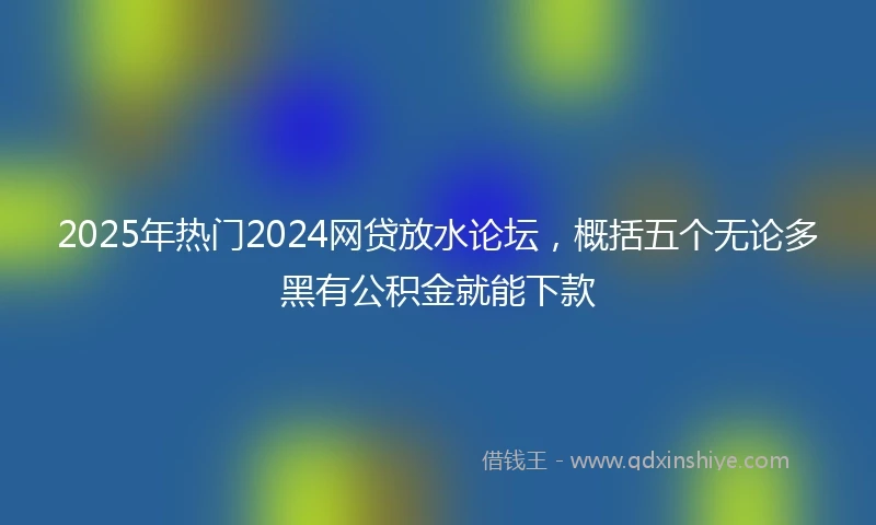 2025年热门2024网贷放水论坛，概括五个无论多黑有公积金就能下款