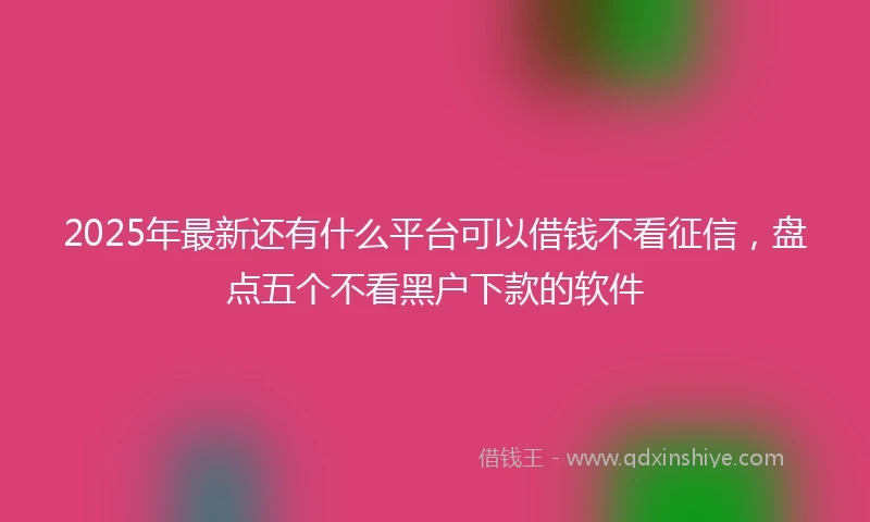 2025年最新还有什么平台可以借钱不看征信，盘点五个不看黑户下款的软件