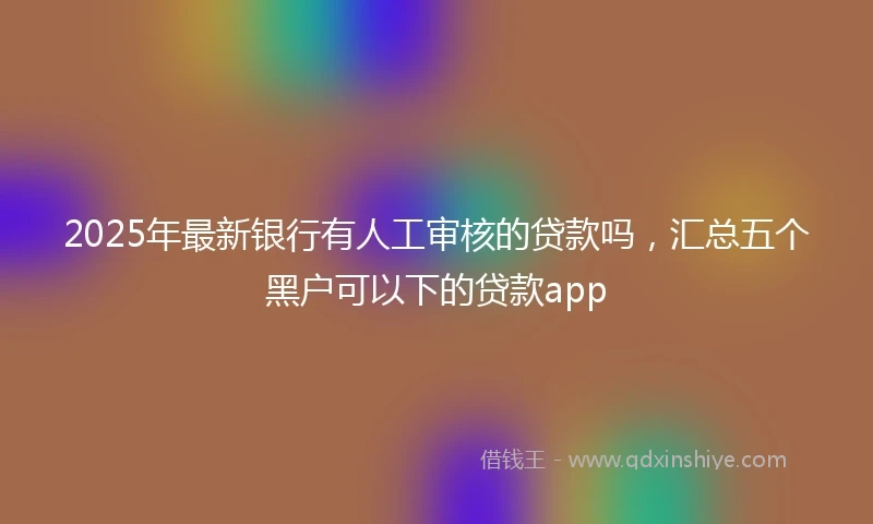 2025年最新银行有人工审核的贷款吗，汇总五个黑户可以下的贷款app