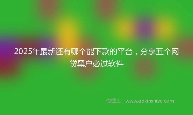 2025年最新还有哪个能下款的平台，分享五个网贷黑户必过软件