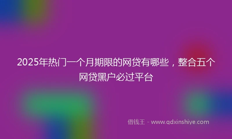 2025年热门一个月期限的网贷有哪些，整合五个网贷黑户必过平台
