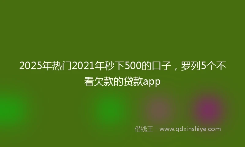 2025年热门2021年秒下500的口子，罗列5个不看欠款的贷款app