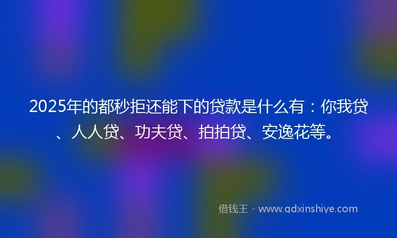 2025年的都秒拒还能下的贷款是什么有：你我贷、人人贷、功夫贷、拍拍贷、安逸花等。