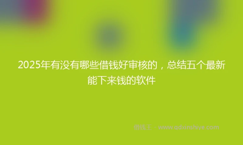 2025年有没有哪些借钱好审核的，总结五个最新能下来钱的软件