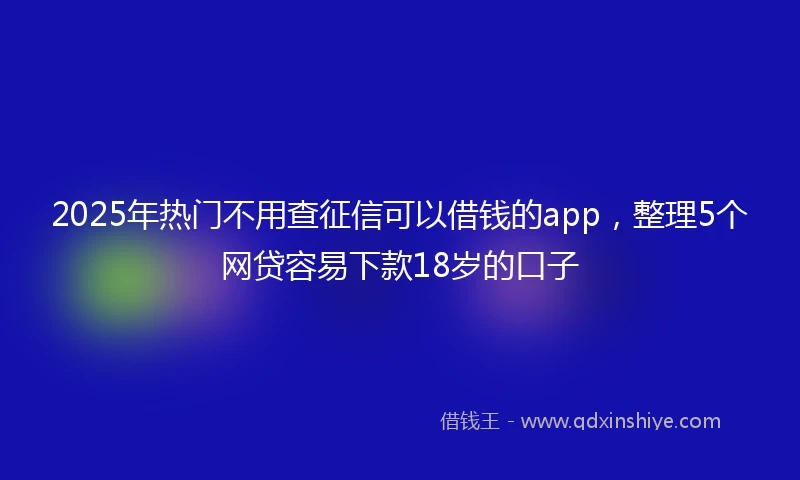 2025年热门不用查征信可以借钱的app，整理5个网贷容易下款18岁的口子
