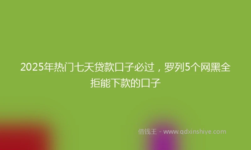 2025年热门七天贷款口子必过，罗列5个网黑全拒能下款的口子