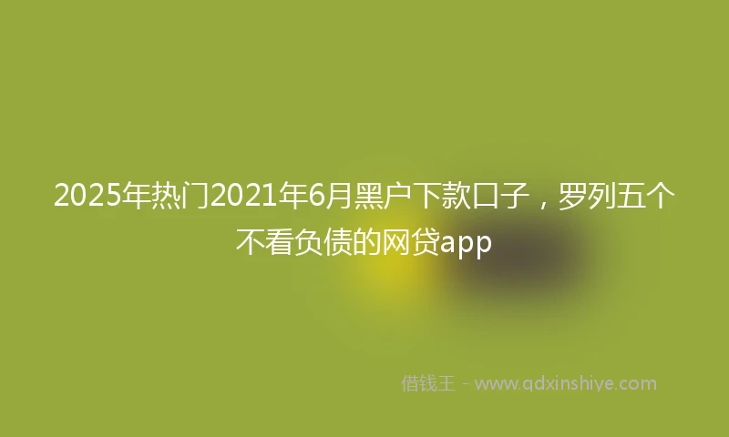 2025年热门2021年6月黑户下款口子，罗列五个不看负债的网贷app