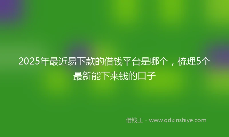 2025年最近易下款的借钱平台是哪个，梳理5个最新能下来钱的口子