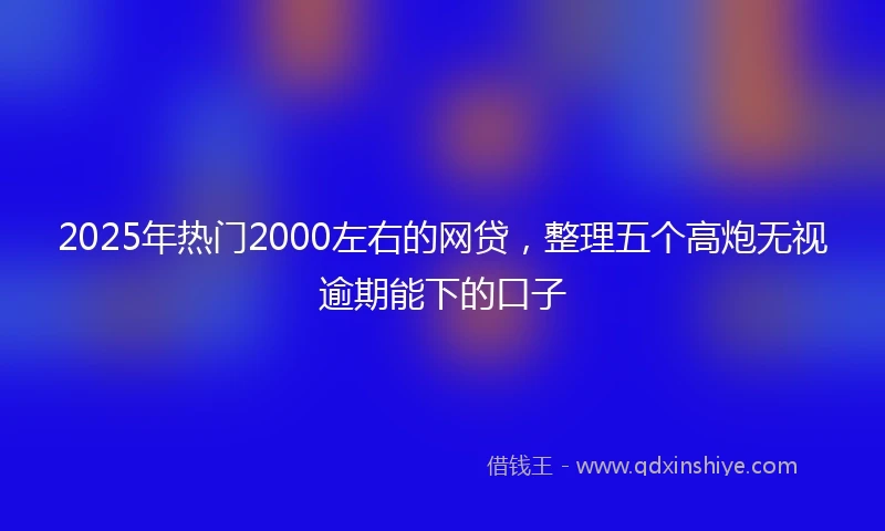 2025年热门2000左右的网贷，整理五个高炮无视逾期能下的口子