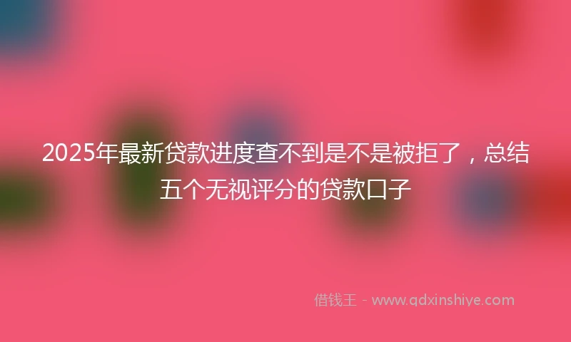 2025年最新贷款进度查不到是不是被拒了，总结五个无视评分的贷款口子