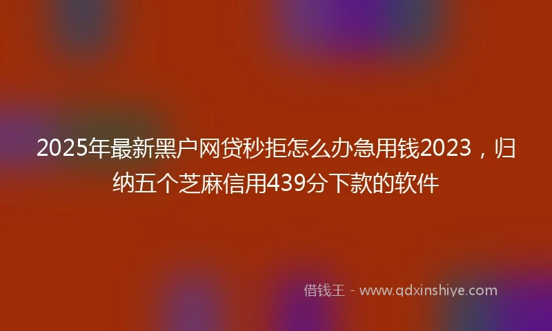 2025年最新黑户网贷秒拒怎么办急用钱2023，归纳五个芝麻信用439分下款的软件