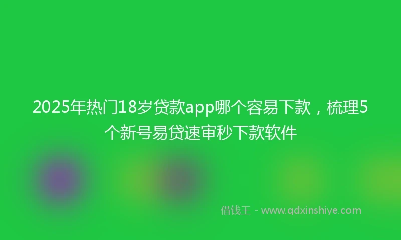 2025年热门18岁贷款app哪个容易下款，梳理5个新号易贷速审秒下款软件