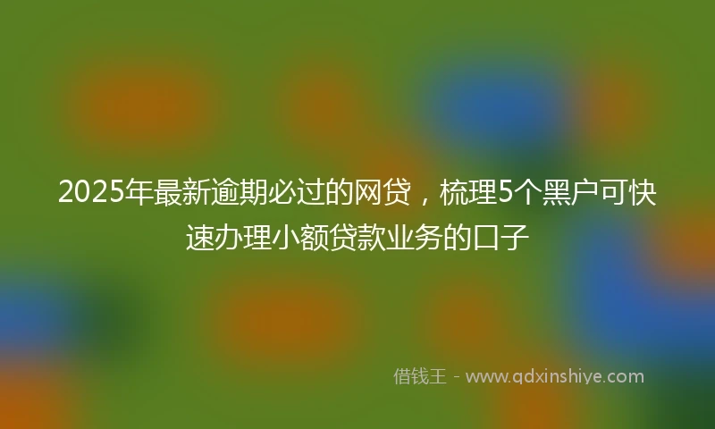 2025年最新逾期必过的网贷，梳理5个黑户可快速办理小额贷款业务的口子