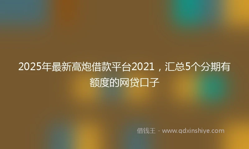 2025年最新高炮借款平台2021，汇总5个分期有额度的网贷口子