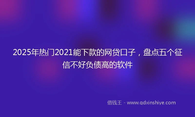 2025年热门2021能下款的网贷口子，盘点五个征信不好负债高的软件