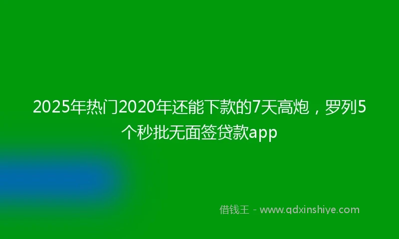 2025年热门2020年还能下款的7天高炮，罗列5个秒批无面签贷款app