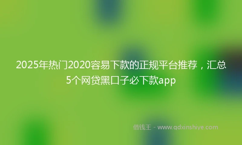 2025年热门2020容易下款的正规平台推荐，汇总5个网贷黑口子必下款app