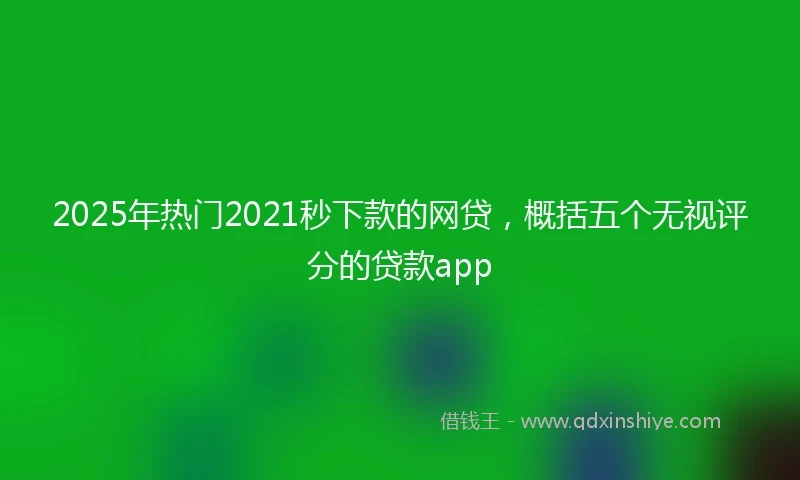 2025年热门2021秒下款的网贷，概括五个无视评分的贷款app