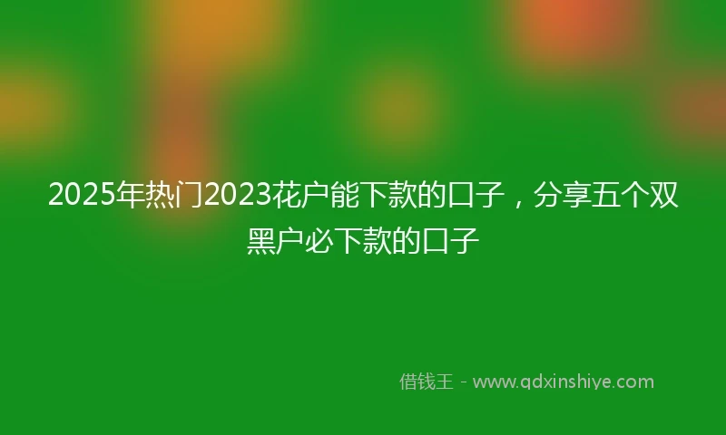 2025年热门2023花户能下款的口子，分享五个双黑户必下款的口子