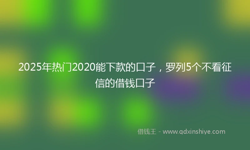 2025年热门2020能下款的口子，罗列5个不看征信的借钱口子