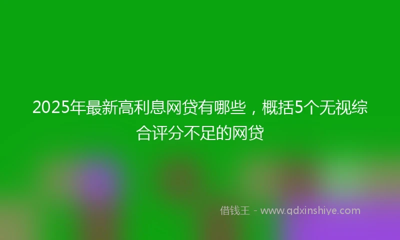 2025年最新高利息网贷有哪些，概括5个无视综合评分不足的网贷