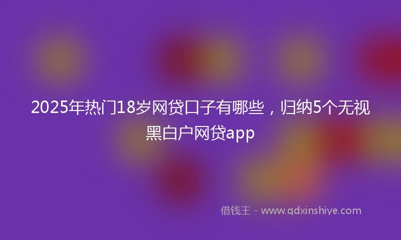 2025年热门18岁网贷口子有哪些，归纳5个无视黑白户网贷app