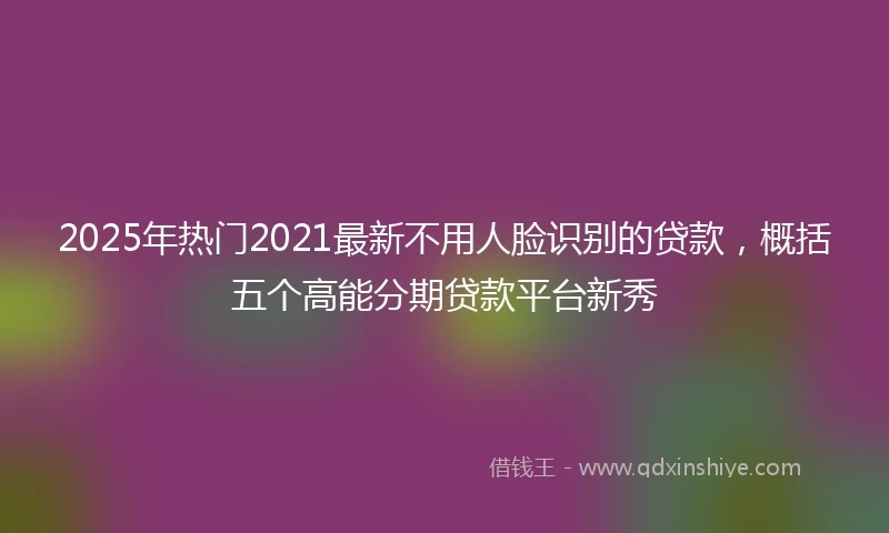 2025年热门2021最新不用人脸识别的贷款，概括五个高能分期贷款平台新秀