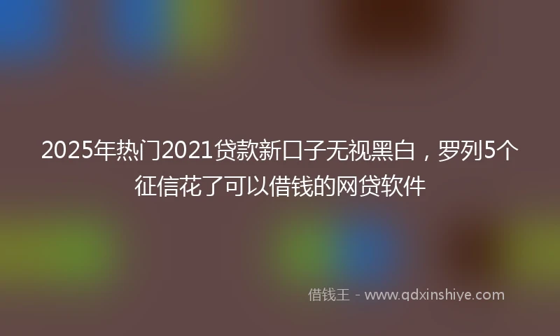 2025年热门2021贷款新口子无视黑白，罗列5个征信花了可以借钱的网贷软件
